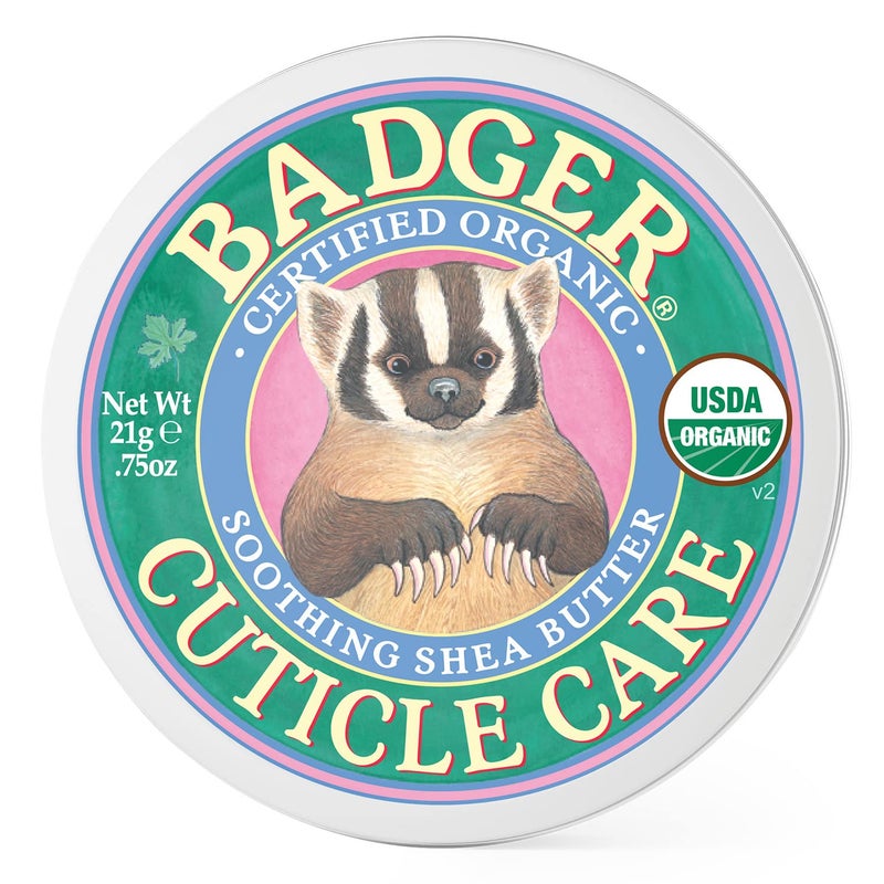 Badger Cuticle Care 100 Organic Cuticle Cream for Natural Nail Care Soothe  Restore Dry  Splitting Cuticles Rich Shea Butter Light Citrus Scent 75oz Tin