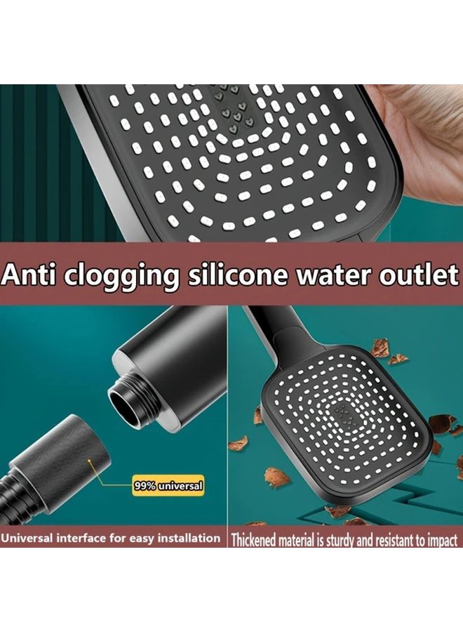 Silvery High Pressure Shower Head With 3 Adjustable Modes Water Saving Wall Mounted Bathroom Accessory - Image 5