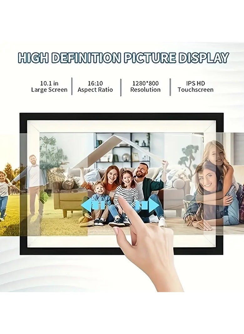 PROMAGE Frameo WiFi Digital Picture Frame with 10.1 Inch IPS Touch Screen,Loading Pictures to 16 GB + Micro SD Card Support Smart Digital Photo Frame via Frameo App,Rotation and Backup to SD Card Automaticly  - Image 2