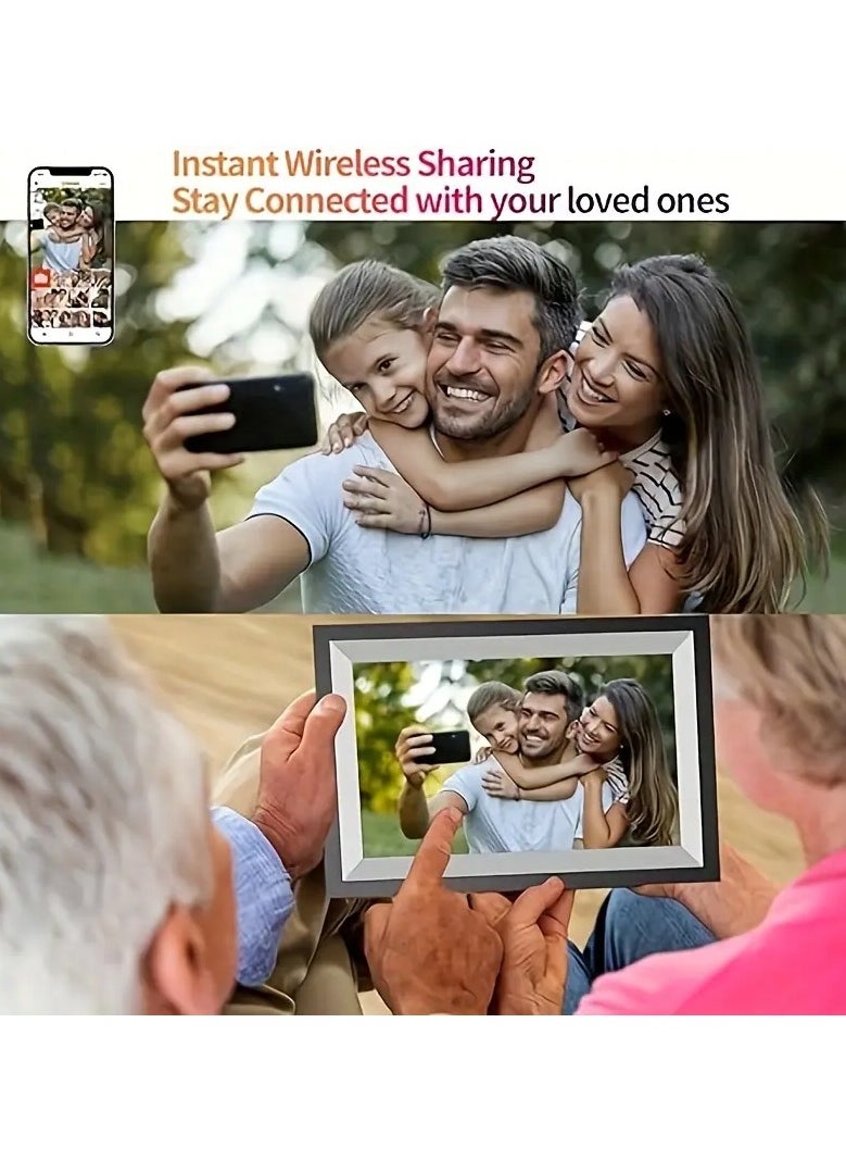 PROMAGE Frameo WiFi Digital Picture Frame with 10.1 Inch IPS Touch Screen,Loading Pictures to 16 GB + Micro SD Card Support Smart Digital Photo Frame via Frameo App,Rotation and Backup to SD Card Automaticly  - Image 3