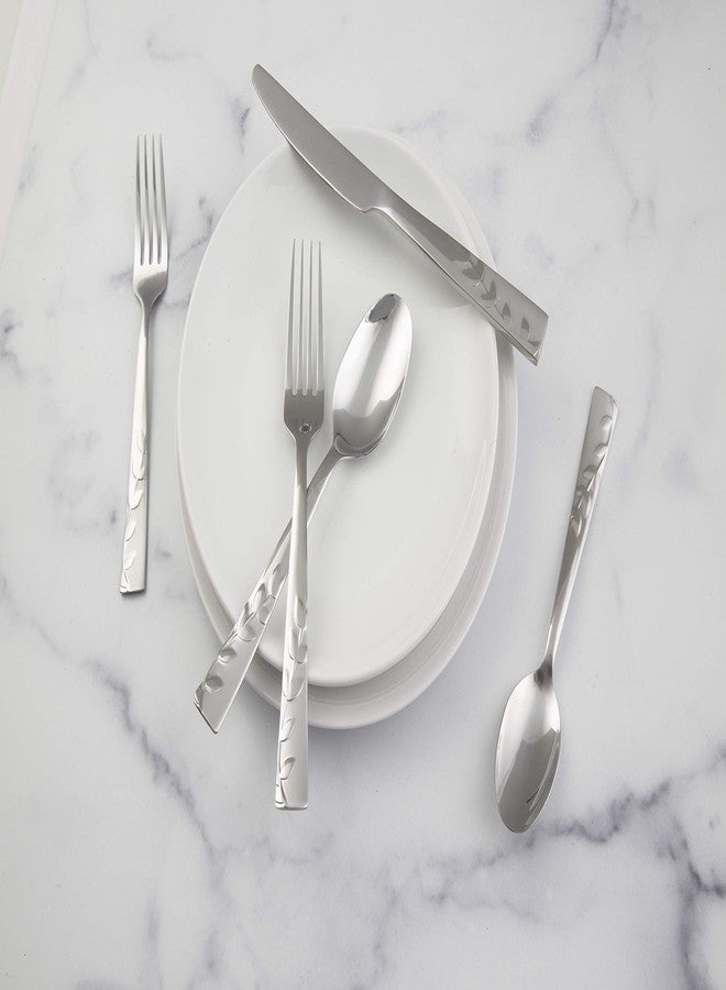 كامبريدج طقم أدوات مائدة فضية من كامبريدج سيلفرسميثز، موديل 268320R، لون رملي فاتح، 20 قطعة، يكفي لأربعة أشخاص، مصنوع من الفولاذ المقاوم للصدأ، يشمل شوكًا وسكاكين وملاعق، بلمسة نهائية مصقولة. - Image 3