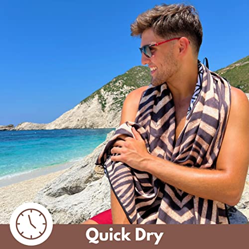 ECCOSOPHY Microfiber Beach Towels Made from Recycled Plastic Bottles - 71x35 inch Quick Dry Pool Towels - Large Sand Free Beach Towels - Oversized Travel Towels with Pouch (Kenya) - Image 4