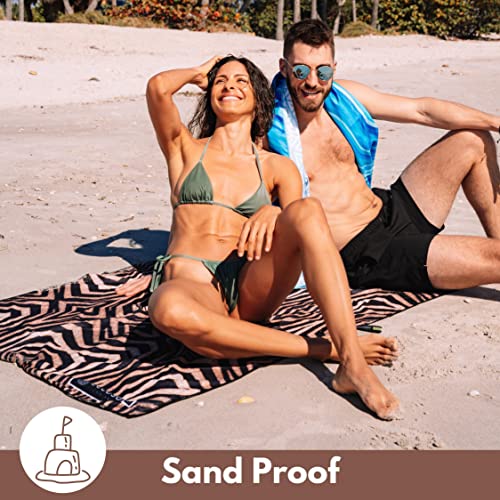 ECCOSOPHY Microfiber Beach Towels Made from Recycled Plastic Bottles - 71x35 inch Quick Dry Pool Towels - Large Sand Free Beach Towels - Oversized Travel Towels with Pouch (Kenya) - Image 3