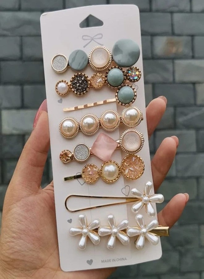RedChimes 27 Pcs Korean Style Pearl Hairpin Hair Clip Marble Alligator Bobby Pins Hair Accessories - Image 2