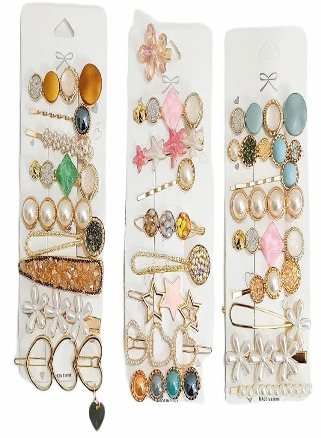 RedChimes 27 Pcs Korean Style Pearl Hairpin Hair Clip Marble Alligator Bobby Pins Hair Accessories - Image 1