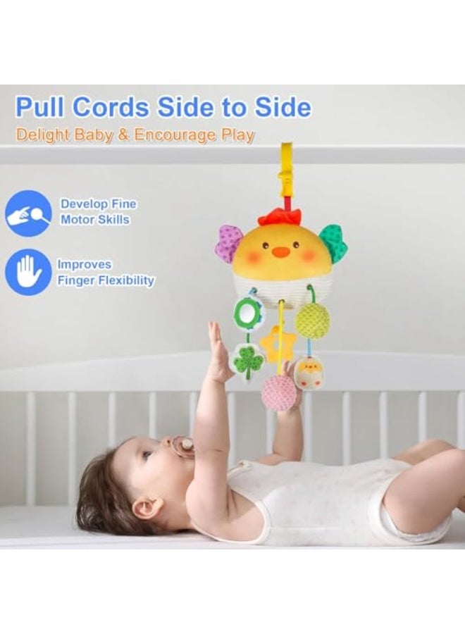 YelaJoy Car Seat Toy for Babies 0-6 Months, Stroller Toy with a Convenient clip, Carseat Toys Hanging Baby Accessories, Built-In Bell, Rattle,Squeaky, Mirror for infant, Babies Gift 0-3-6-12 months (Chicken) - Image 5