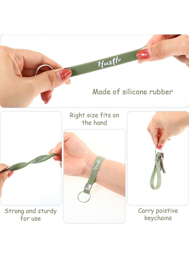 Sureio 24 Pcs Motivational Keychain Inspirational Silicone Keychain Bulk Thank You Christmas Gift for Student Teacher, Multi Color, One size - Image 4