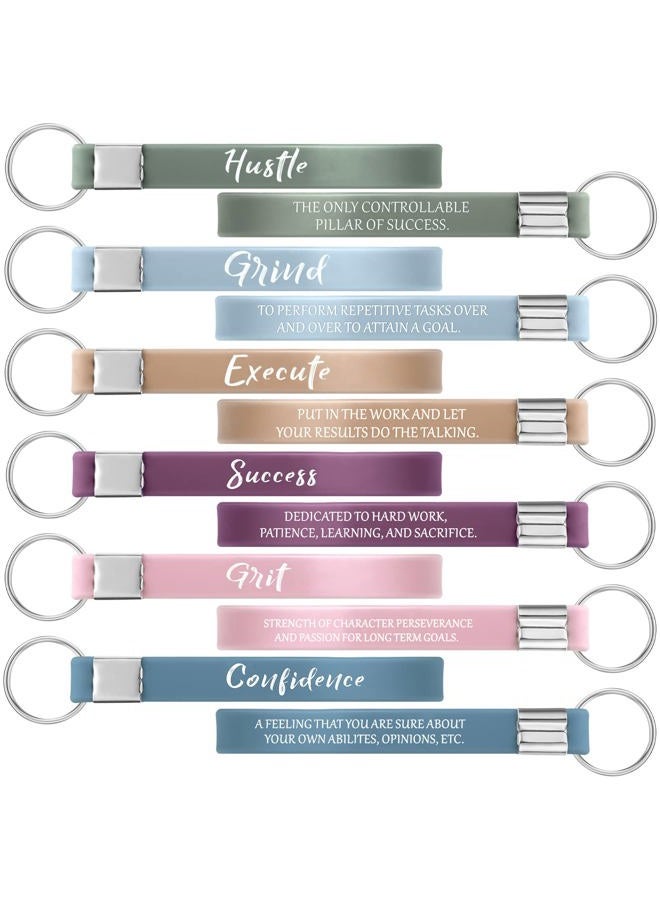 Sureio 24 Pcs Motivational Keychain Inspirational Silicone Keychain Bulk Thank You Christmas Gift for Student Teacher, Multi Color, One size - Image 1