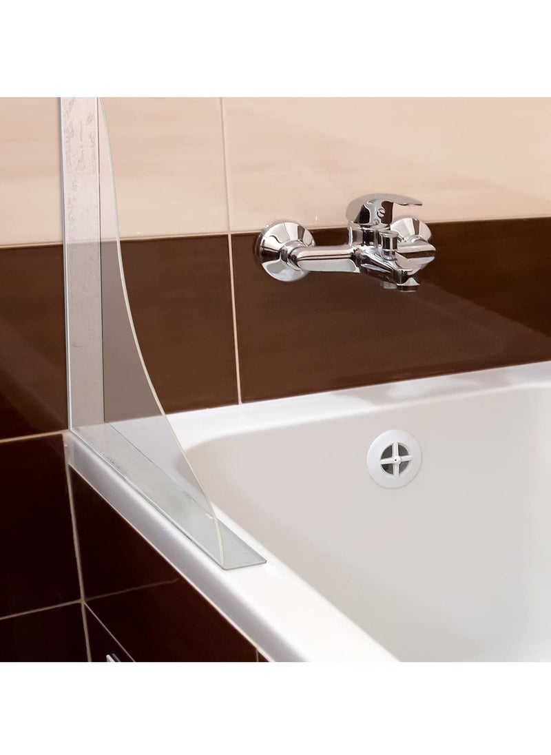 Splash Guard for Bathtub Acrylic Bath Tub Splash Guards Material Edge Guard Transparent Shower Water Blocker for Bathroom Restroom 8.2 X 7.2 Inch with 2 Clips (2 Rolls of Tape) - Image 2