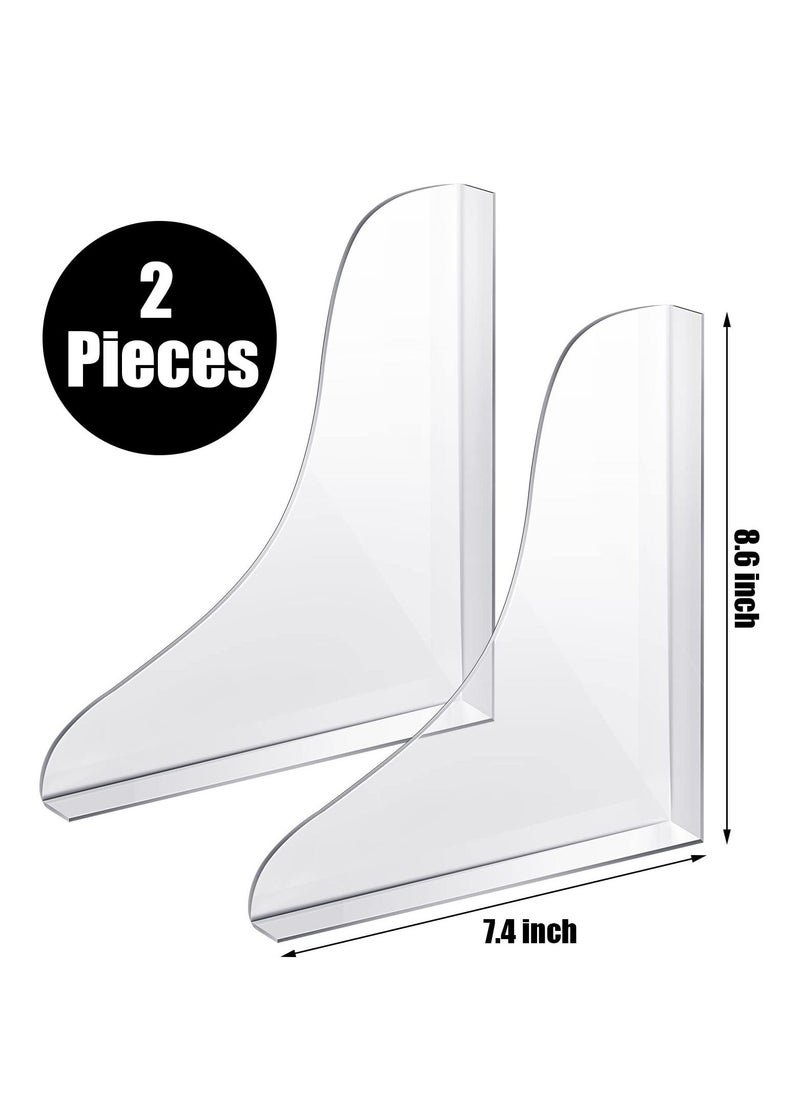 Splash Guard for Bathtub Acrylic Bath Tub Splash Guards Material Edge Guard Transparent Shower Water Blocker for Bathroom Restroom 8.2 X 7.2 Inch with 2 Clips (2 Rolls of Tape) - Image 3