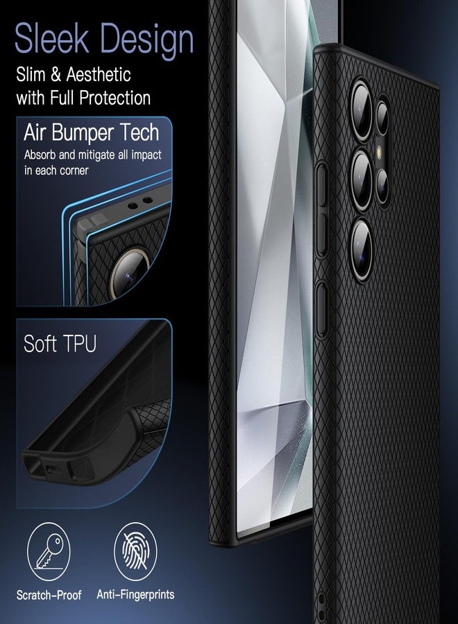 JETech Grip Case for Samsung Galaxy S24 Ultra, Soft TPU Slim Fit Protective Phone Cover with Camera Lens Full Protection, Shockproof (Titanium Black) - Image 3