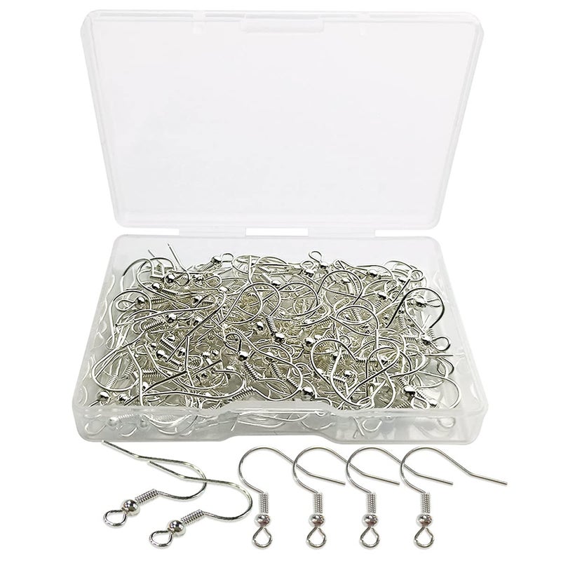 TTSAM 120pcs Earring Hooks with Ball and Coil, Hypo Allergenic Plated Silver Ear Wires with Transparent Storage Box, for DIY Jewelry Making - Image 1