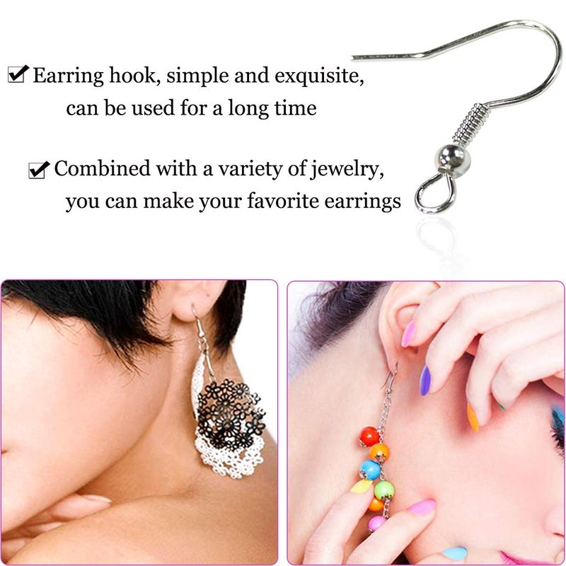 TTSAM 120pcs Earring Hooks with Ball and Coil, Hypo Allergenic Plated Silver Ear Wires with Transparent Storage Box, for DIY Jewelry Making - Image 2