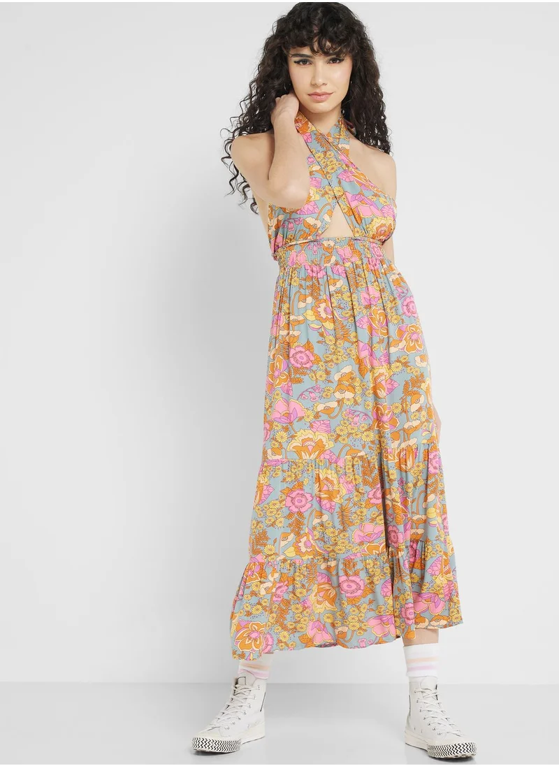 Urban Minx Urban Minx Open Back Printed Dress