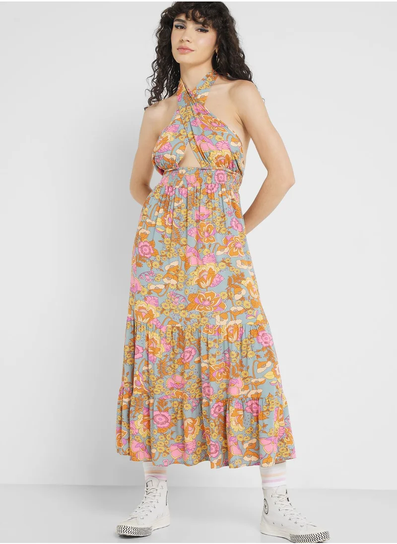 Urban Minx Urban Minx Open Back Printed Dress