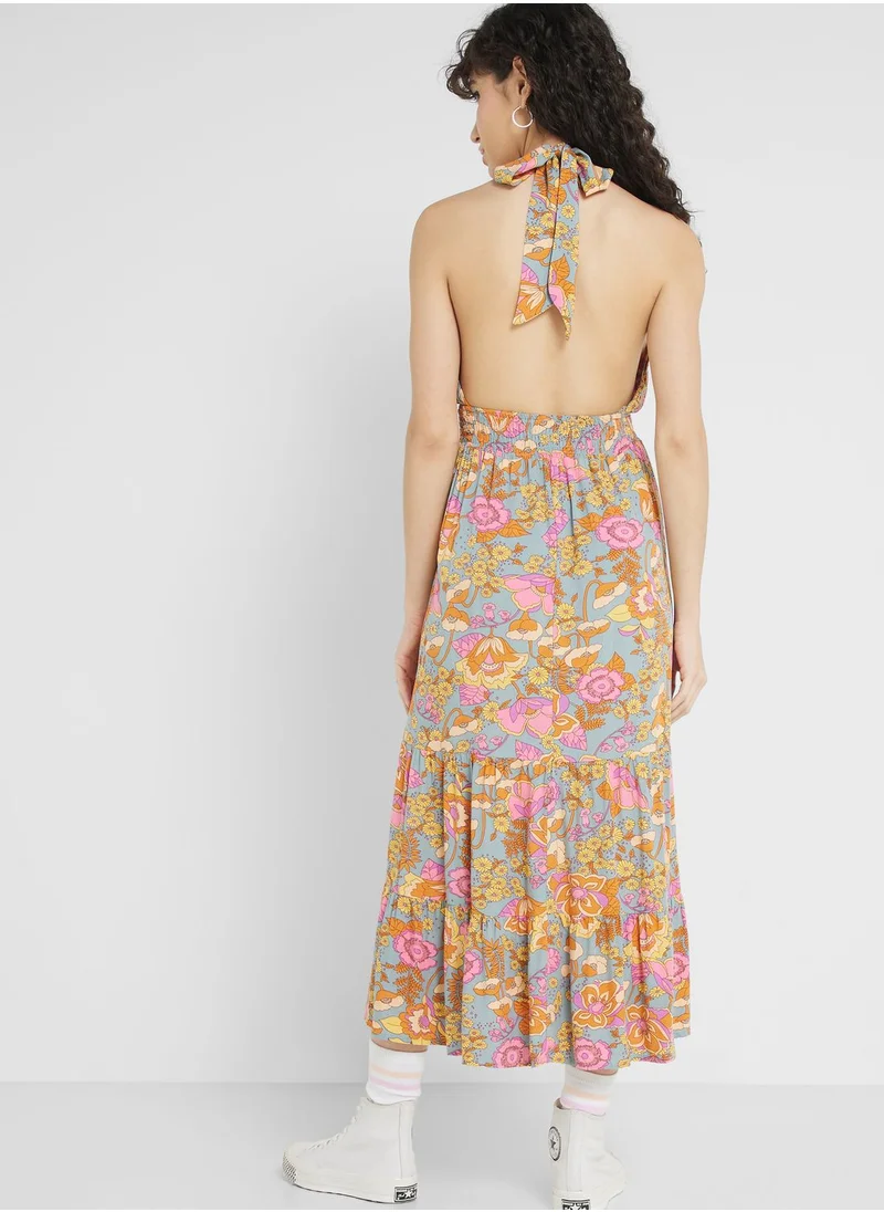 Urban Minx Urban Minx Open Back Printed Dress