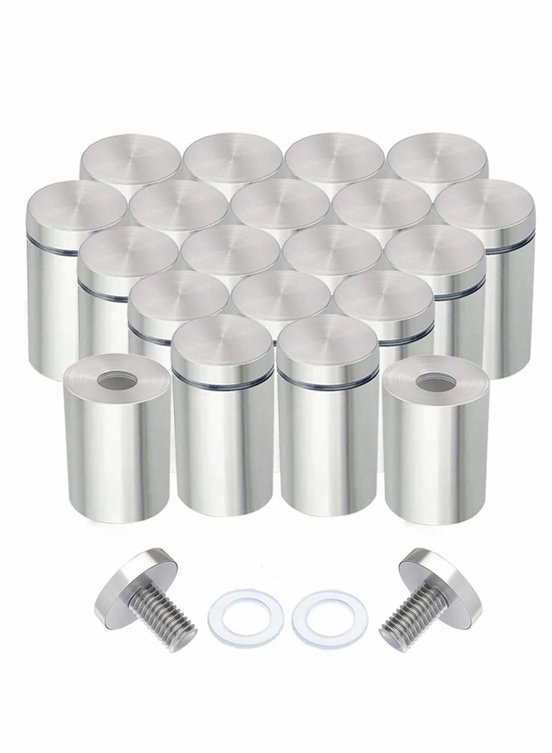 Excefore Stainless Steel Standoff Screws, 20Pcs 25 x 25mm Wall Sign Holders Mounting Glass Hardware for Hanging Acrylic Picture Frame, Advertising Screws Kit  - Image 1