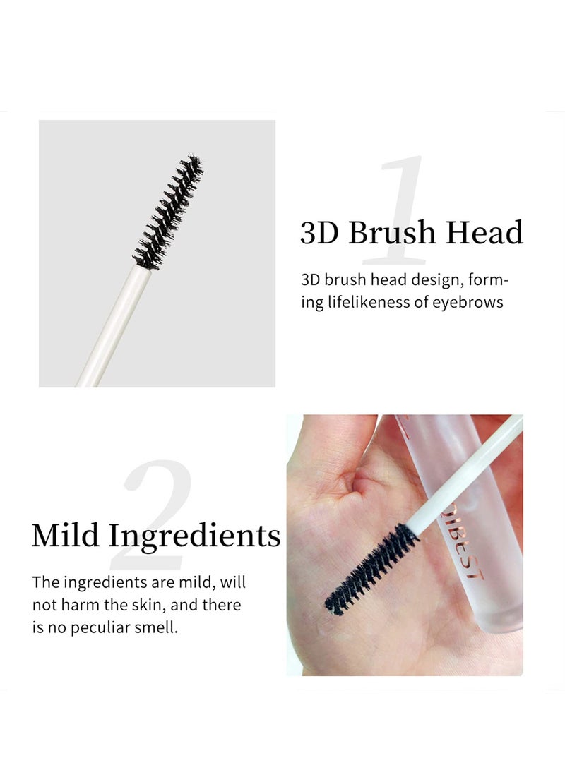 SYOSI 2 Pcs Clear Eyebrow Setting Gel with Brush, Clear Brow Fix Gel, Transfer Proof Eyebrow Mascara Long Lasting Waterproof and Sweat Proof Eyebrow Repair Liquid Brows Styling - Image 2