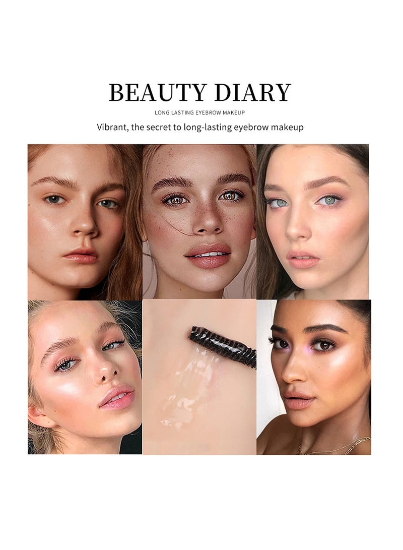 SYOSI 2 Pcs Clear Eyebrow Setting Gel with Brush, Clear Brow Fix Gel, Transfer Proof Eyebrow Mascara Long Lasting Waterproof and Sweat Proof Eyebrow Repair Liquid Brows Styling - Image 5