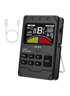Metronome Tuner, Tuner for All Instruments, Rechargeable Digital Metronome with English Vocal Counting and TAP Function, Tuner with Guitar, Bass, Violin, Ukulele and Chromatic Tuning Modes