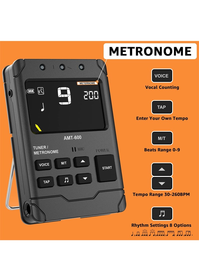 null - Metronome Tuner, Tuner for All Instruments, Rechargeable Digital Metronome with English Vocal Counting and TAP Function, Tuner with Guitar, Bass, Violin, Ukulele and Chromatic Tuning Modes - Image 1