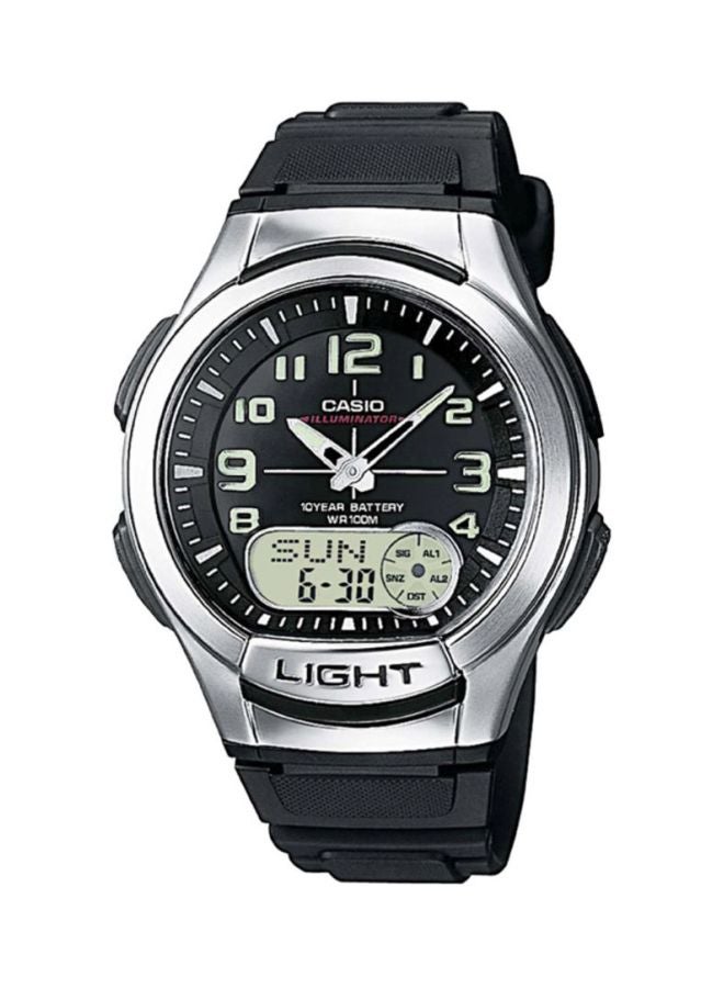CASIO Men Water Resistant Analog & Digital Watch AQ-180W-1BV - 48 mm - Black - Image 1