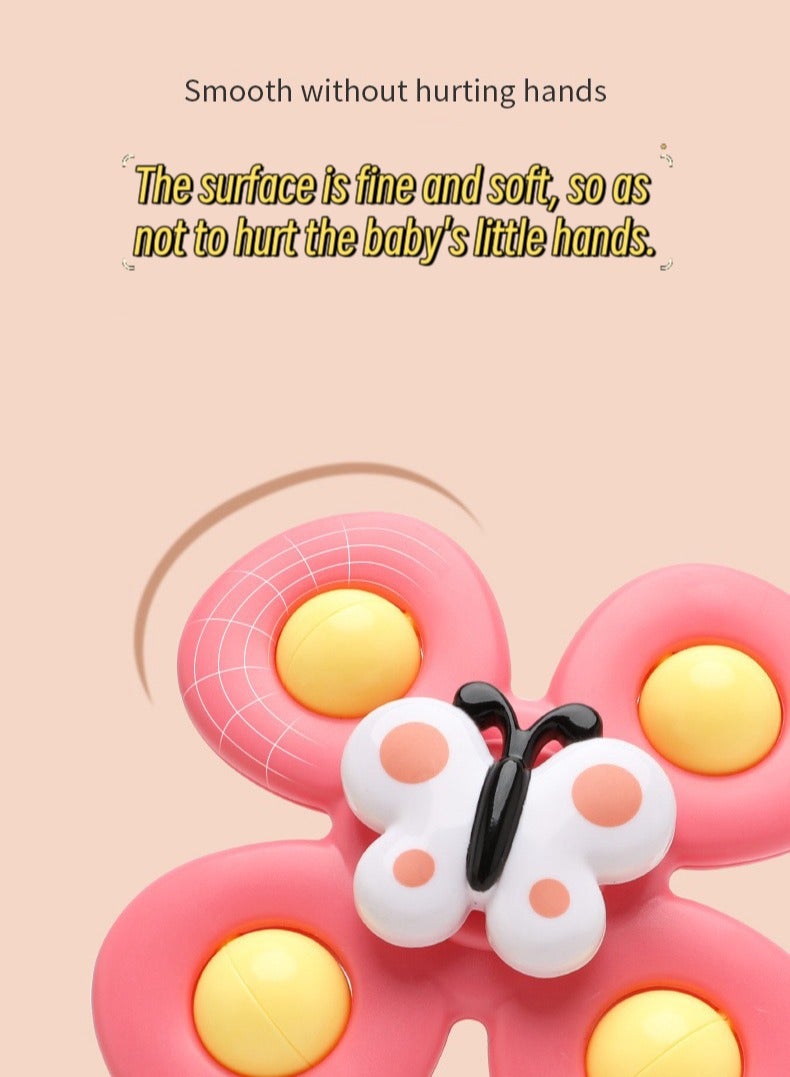 Suction Cup Spinner Toys,Dimple Suction Toy with Silicone Bubbles Release Stress and Anxiety Kids for Bath and Window,Suction Cup Fidget Spinner Baby Toys for 1 Years Old (Suction Cup Spinner)  - Image 4