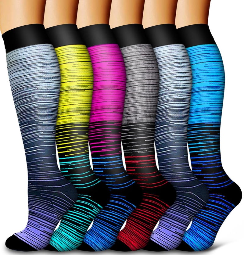 Bluemaple 6 Pack Copper Compression Socks for Women and Men Circulation-Best Support for Medical,Running,Nursing,Athletic - Image 1
