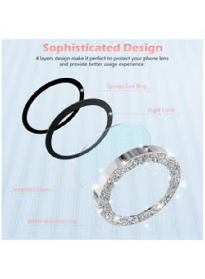 ELTRAZONE Camera Lens Protector for iPhone 16/16 Plus | AR+AF Tempered Glass 9H Anti-Scratch Metal Individual Lens Cover | HD Clear Camera Accessories (Glitter Silver) - Image 5