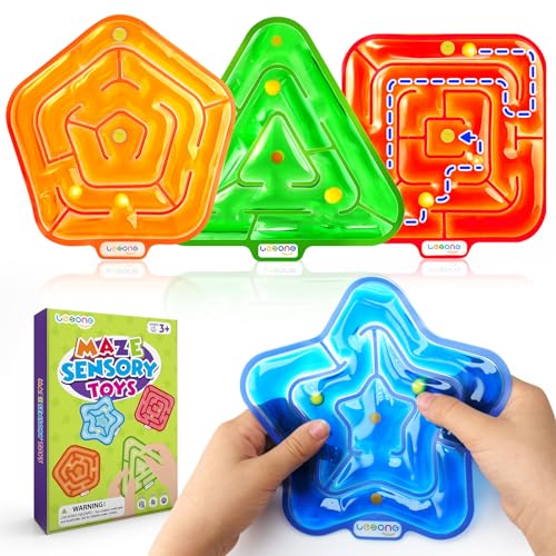 LESONG Sensory Fidget Toys for Kids 4 Pack Squishy GelFilled Fidget Maze for Special Needs Calming Sensory Toys for Autism ADHD Classroom Prizes Travel Games for Boys Girls Car Road Trips - Image 1
