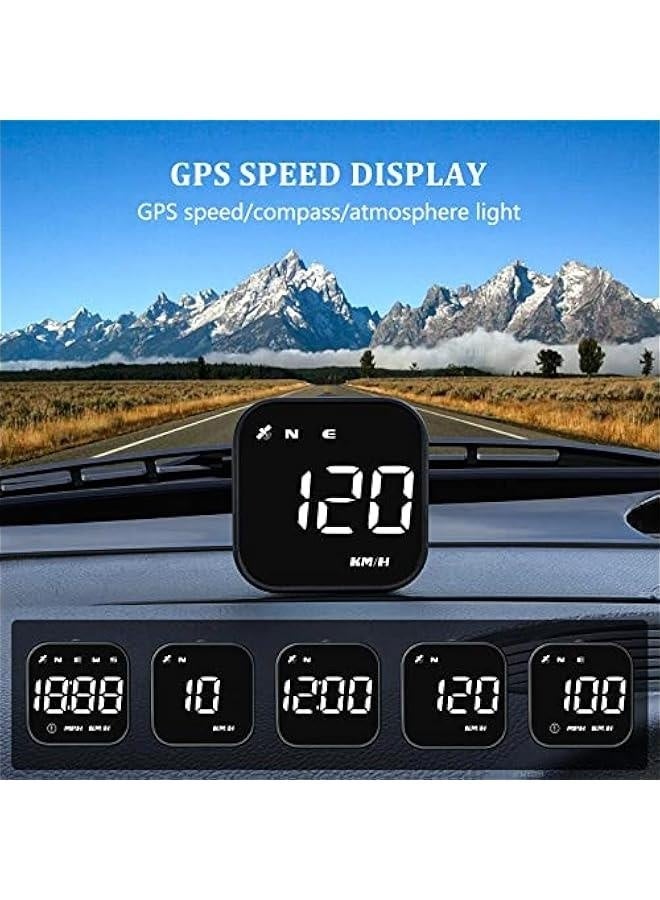 QZ Digital GPS Speedometer, New HUD Car Head Up Display with Digital Speed in MPH KPH Universal Fatigue Driving Reminder Overspeed Alarm Trip Meter for All Vehicle White - Image 2