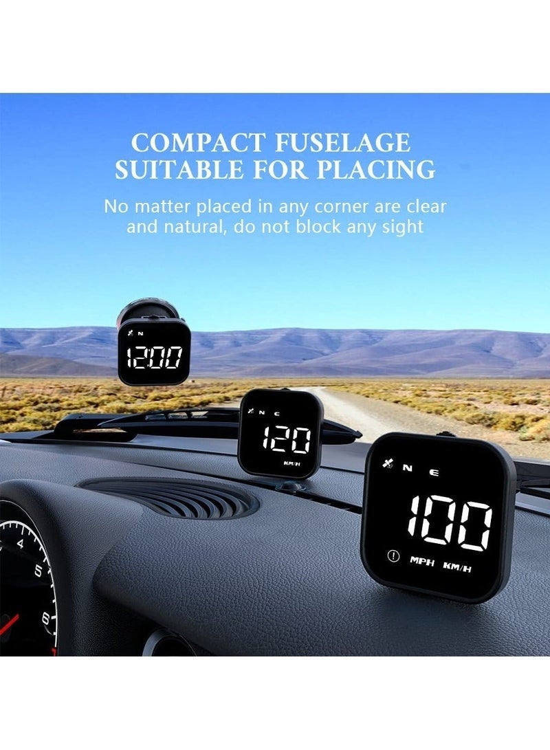 QZ Digital GPS Speedometer, New HUD Car Head Up Display with Digital Speed in MPH KPH Universal Fatigue Driving Reminder Overspeed Alarm Trip Meter for All Vehicle White - Image 5