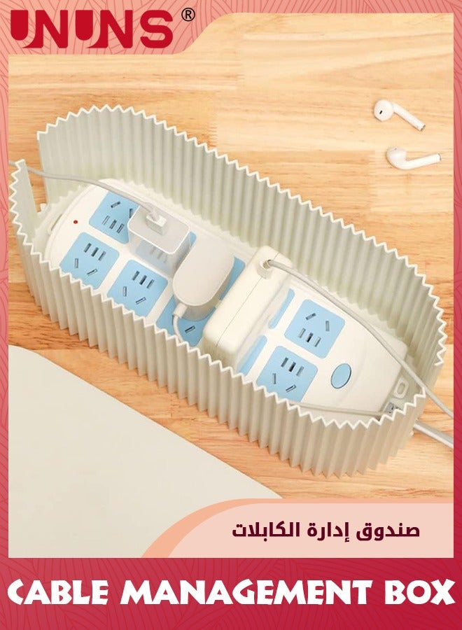 UNUNS صندوق إدارة الكابلات، صندوق منظم مع 10 روابط كابلات لشرائط الطاقة، واقيات التيار الزائد، الشواحن، المحولات، أسلاك الكمبيوتر والتلفزيون، صندوق إخفاء الكابلات - Image 5