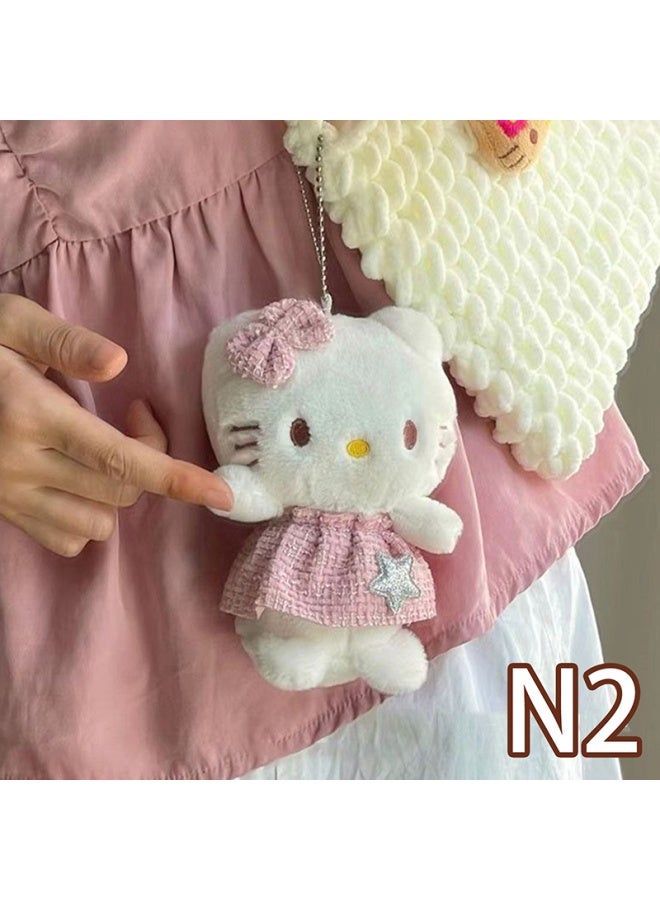 Generic Cartoon Sanrio Hello Kitty Plush Doll Keychain Pendant Kt Cat Stuffed Plushies Key Ring Bag Accessories Girls Gift Kids Toys-Color:N2  - Image 1