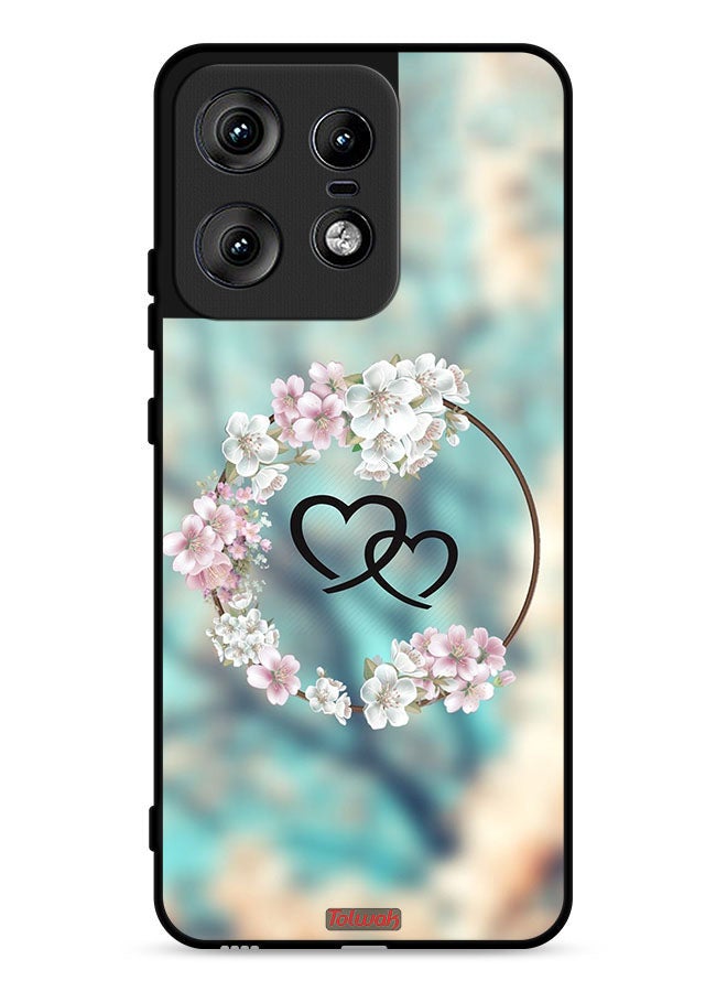 Tolwak Motorola Edge 50 Pro 5G Protective Case Cover Hearts In Ring Art  - Image 1