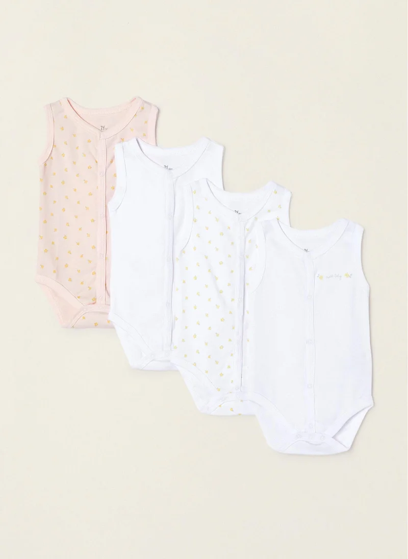 زيبي Zippy Pack Cotton Sleeveless Bodysuits for Babies and Newborns