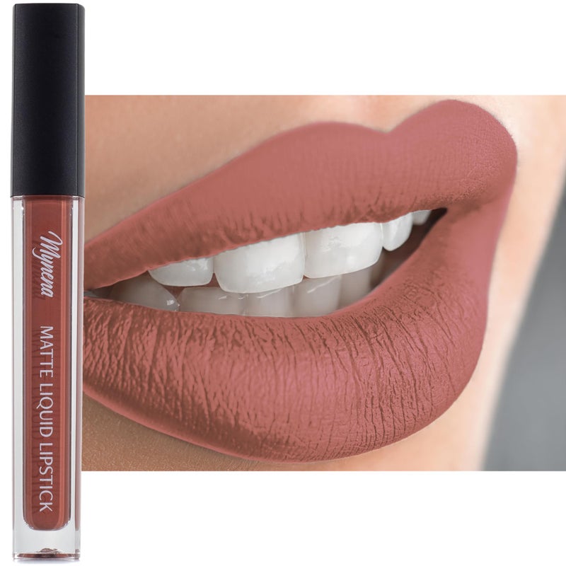 Mynena Terracota Long Lasting Lipstick for Women Waterproof & Transfer-Proof | Hydrating with Shea Butter | Bold Pigment Intense Matte Color Lip Stain | Talc-Free & Vegan Product that Performs | Zoe - Image 1