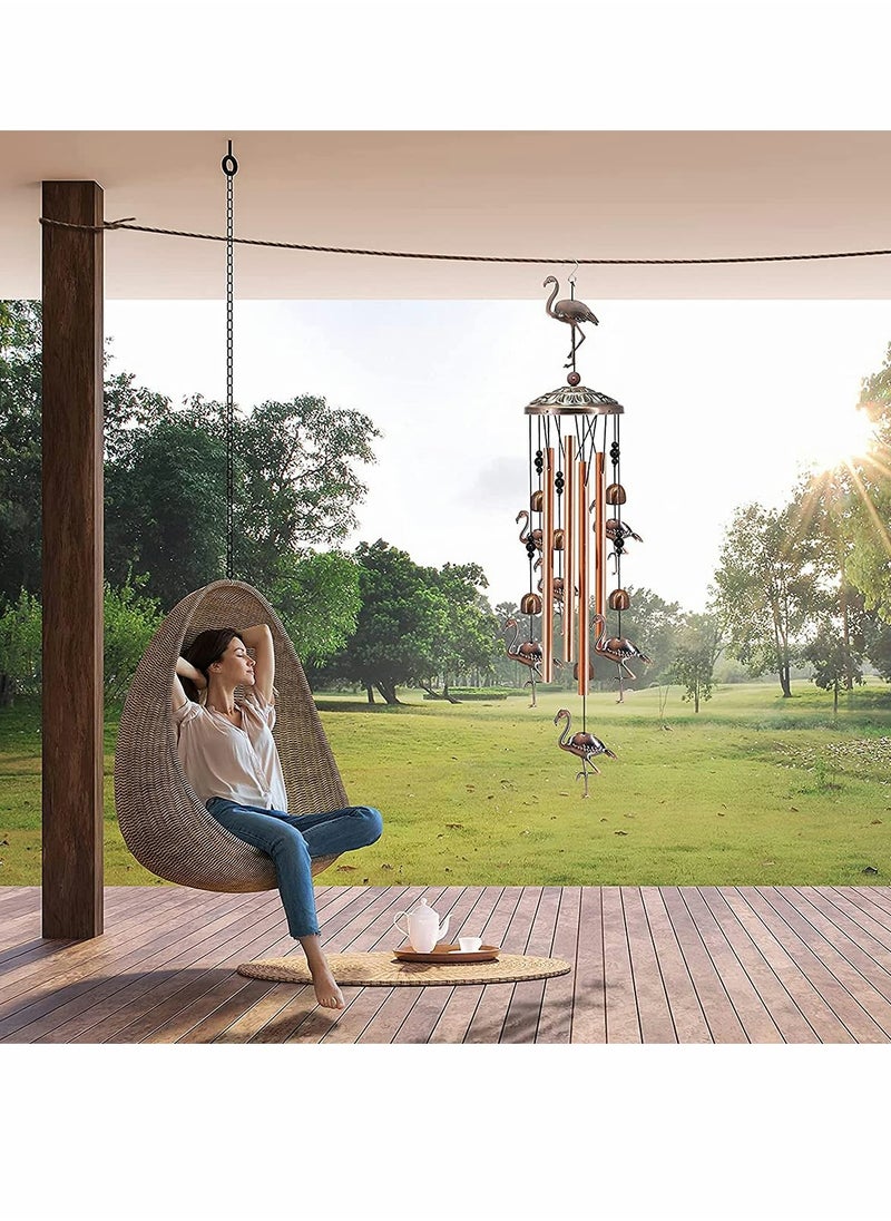 Wind Chimes for Outside, Bird Windchime Deep Tone with Metal Tubes and Hanging Hook Outdoor Decor for Garden Patio Wind Bell (Bronze)