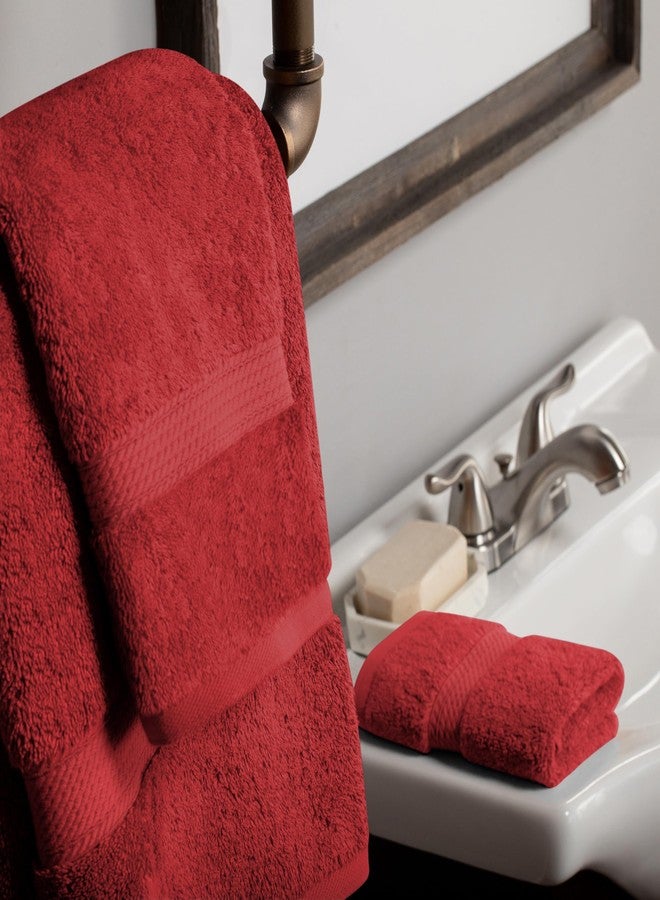 Superior Madison Egyptian Cotton Pile 3 Piece Towel Set, Includes 1 Bath, 1 Hand, 1 Face Towel/Washcloth, Heavyweight, Spa, Resort, Ultra Soft Luxury Towels, Thick Plush Essentials, Red - Image 5