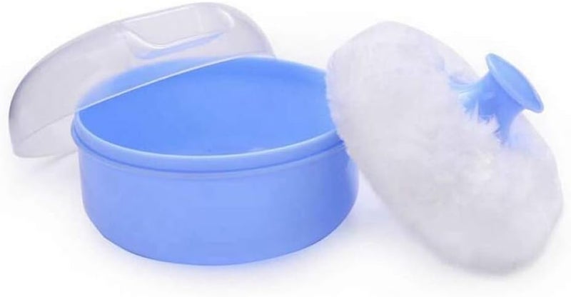 Baby Soft Face Body Cosmetic Powder Puff Sponge Box Case Container (Blue) - Image 5
