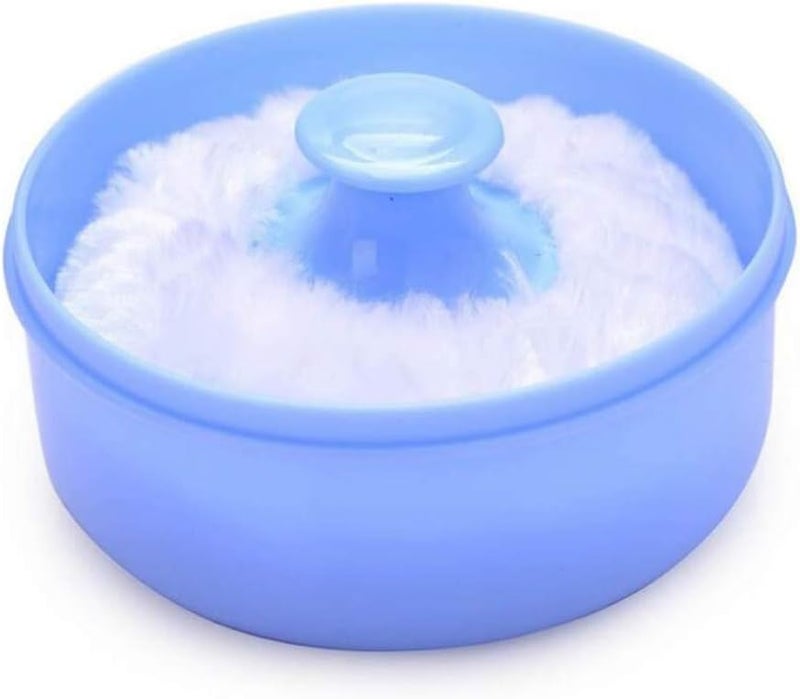 Baby Soft Face Body Cosmetic Powder Puff Sponge Box Case Container (Blue) - Image 4