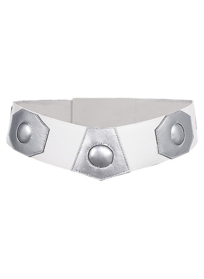 Roeutoo Princess Belt Costume Belt Kids Knight Cosplay Accessories Leather Waistband Sash for Girls (White, Medium) - Image 1