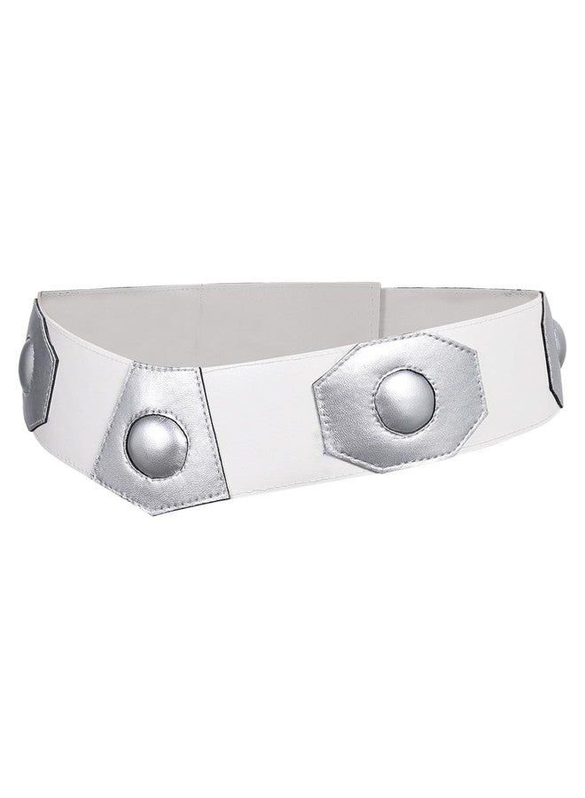 Roeutoo Princess Belt Costume Belt Kids Knight Cosplay Accessories Leather Waistband Sash for Girls (White, Medium) - Image 3