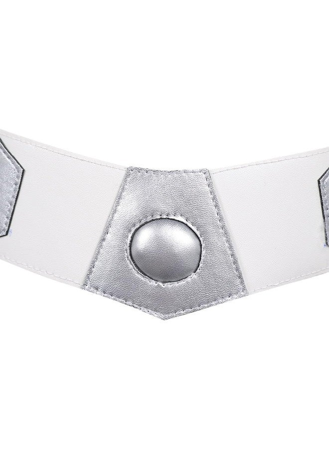 Roeutoo Princess Belt Costume Belt Kids Knight Cosplay Accessories Leather Waistband Sash for Girls (White, Medium) - Image 5