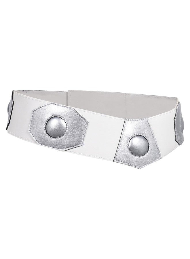 Roeutoo Princess Belt Costume Belt Kids Knight Cosplay Accessories Leather Waistband Sash for Girls (White, Medium) - Image 4