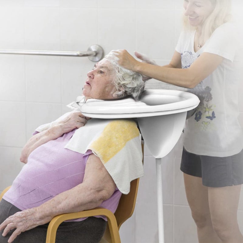 Peaoop Portable Inflatable Shampoo Basin for Bedridden, Handicapped, Seniors - With Air Pump, Hair Washing Tray for Home, Hospitals, Salons - Image 4