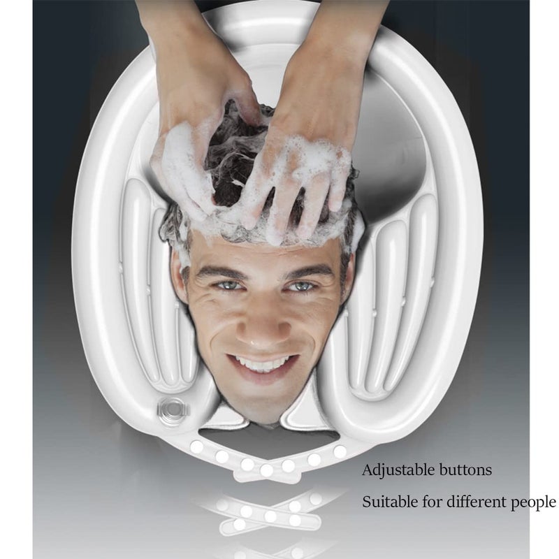 Peaoop Portable Inflatable Shampoo Basin for Bedridden, Handicapped, Seniors - With Air Pump, Hair Washing Tray for Home, Hospitals, Salons - Image 3