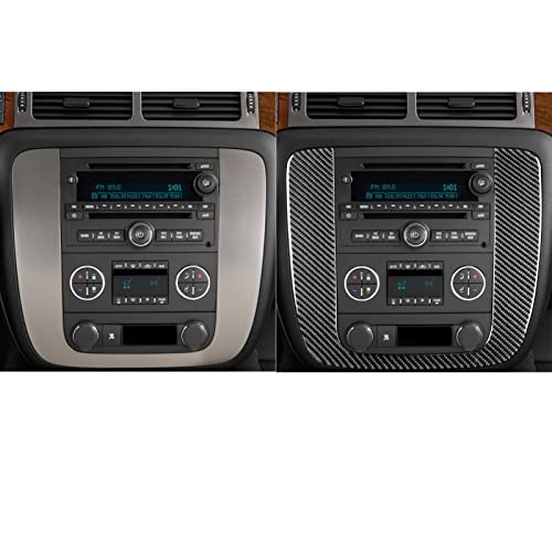 PJFUS Real Premium Black Carbon Fiber Sticker Car Central A/C Control Panel U Type Frame Trim Set Compatible with Chevrolet Avalanche/Silverado LTZ 2007-2013 Auto Interior Decoration Accessories - Image 4