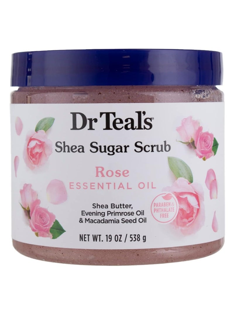 Dr Teal's SHEA SUGAR BODY SCRUB ROSE 538G 