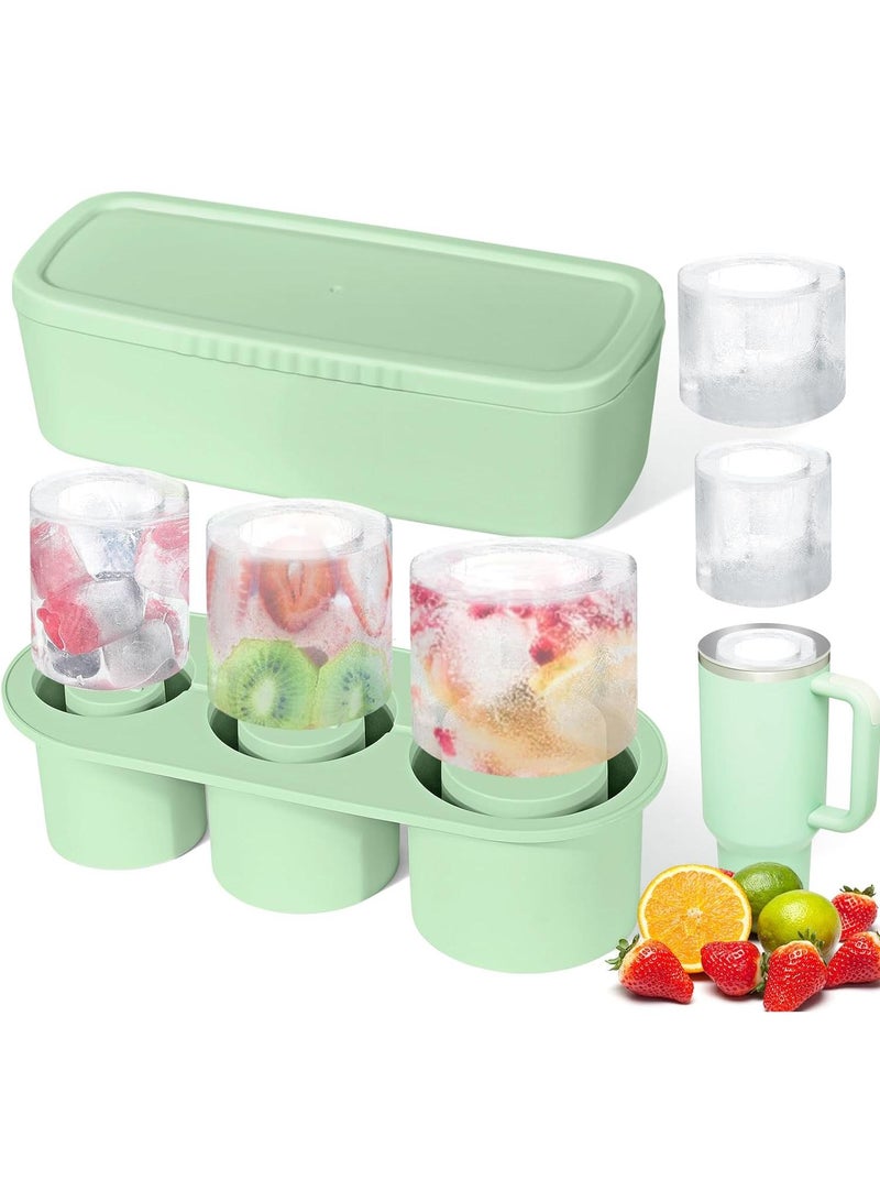 الأزرق جي دبليو صينية مكعبات ثلج للأكواب صانعة مكعبات الثلج السيليكونية مع غطاء لكوب 30-40 أوقية لتبريد الويسكي والمشروبات والقهوة سهلة التعبئة والتحرير صانعة ثلج خالية من مادة BPA - Image 2